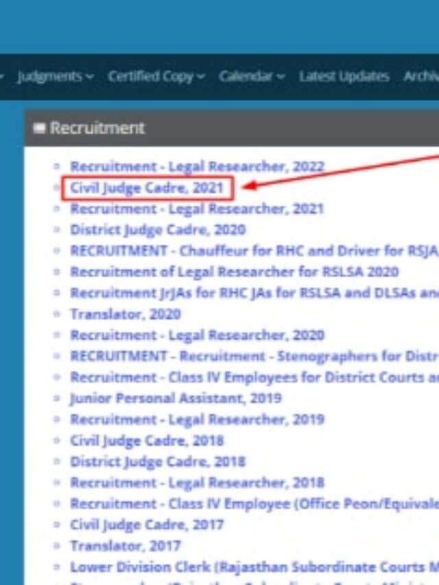 Rajasthan High Court Civil Judge Result 2022 | Selection List